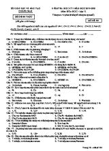 Đề kiểm tra học kỳ I môn Hóa học Lớp 12 - Mã đề 301 - Năm học 2019-2020 - Sở giáo dục và đào tạo Quảng Nam